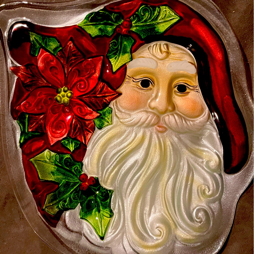 Cracker Barrel Christmas glass plate/platter 13”